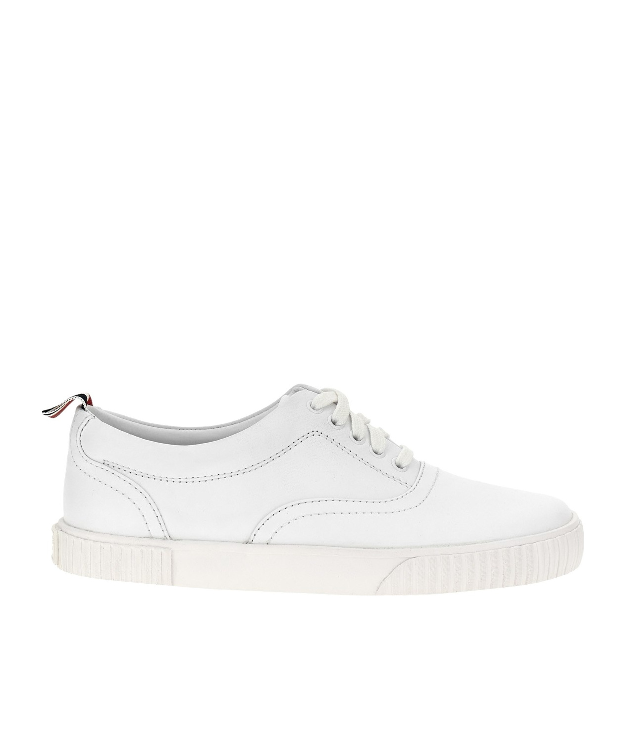 Thom Browne White Cotton Canvas Heritage Sneakers In White