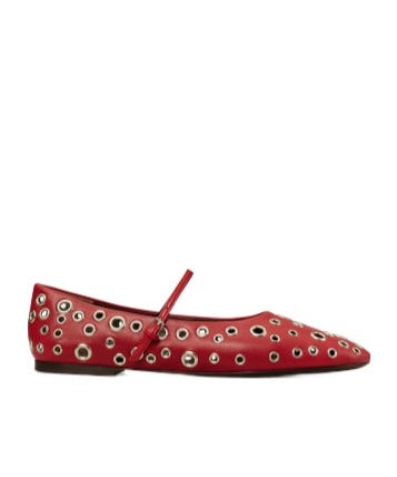 Tory Burch Eyelet Mary-jane Ballet Flats In Brown