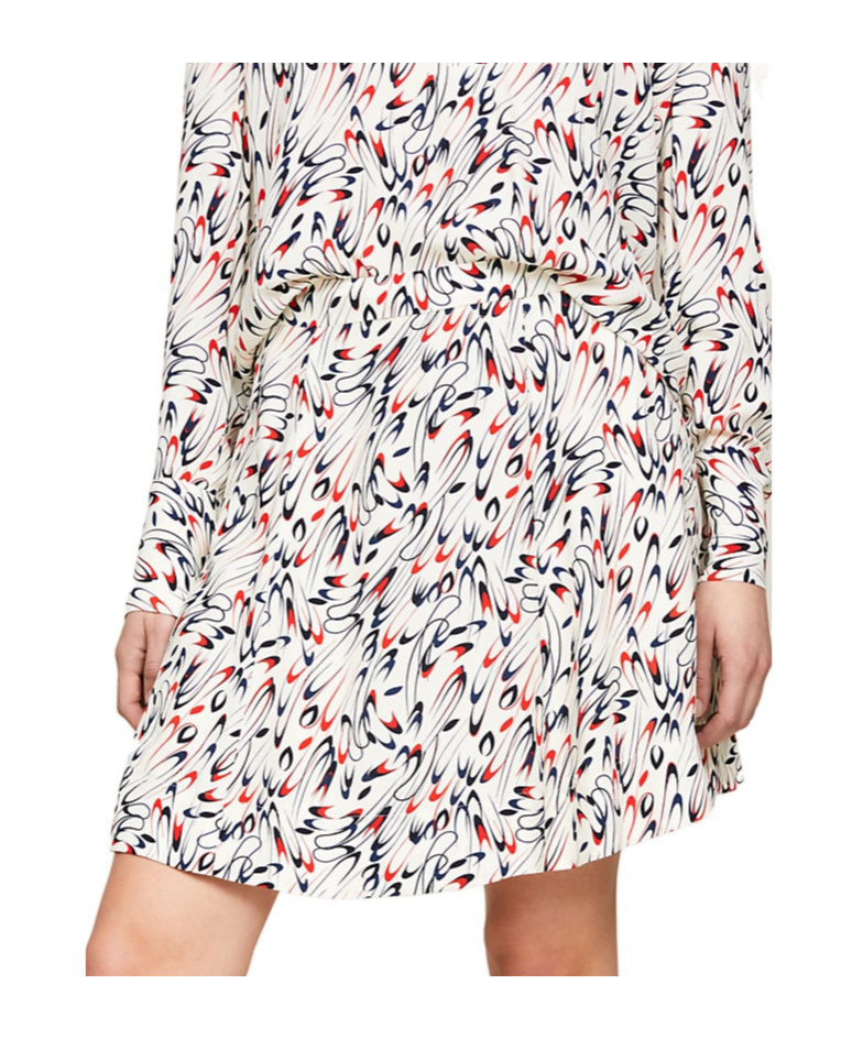 Tommy Hilfiger Geometric Crepe Mini Skirt In White