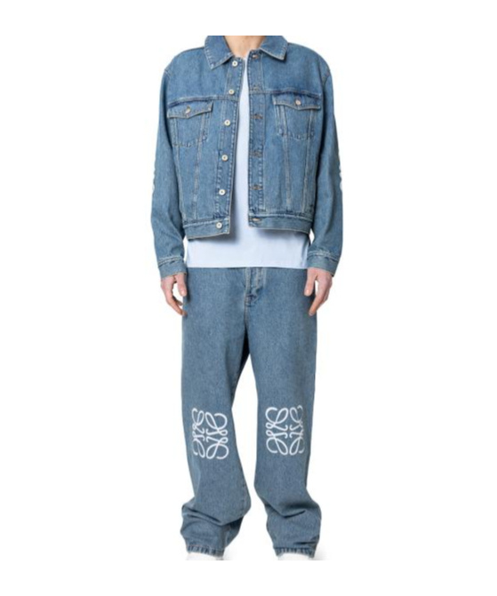 Loewe Anagram Patch Denim Jacket In Blue