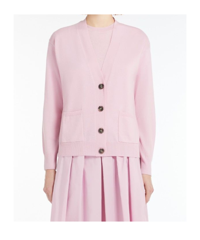 Weekend Max Mara V-neck Long-sleeved Sweater In Pink
