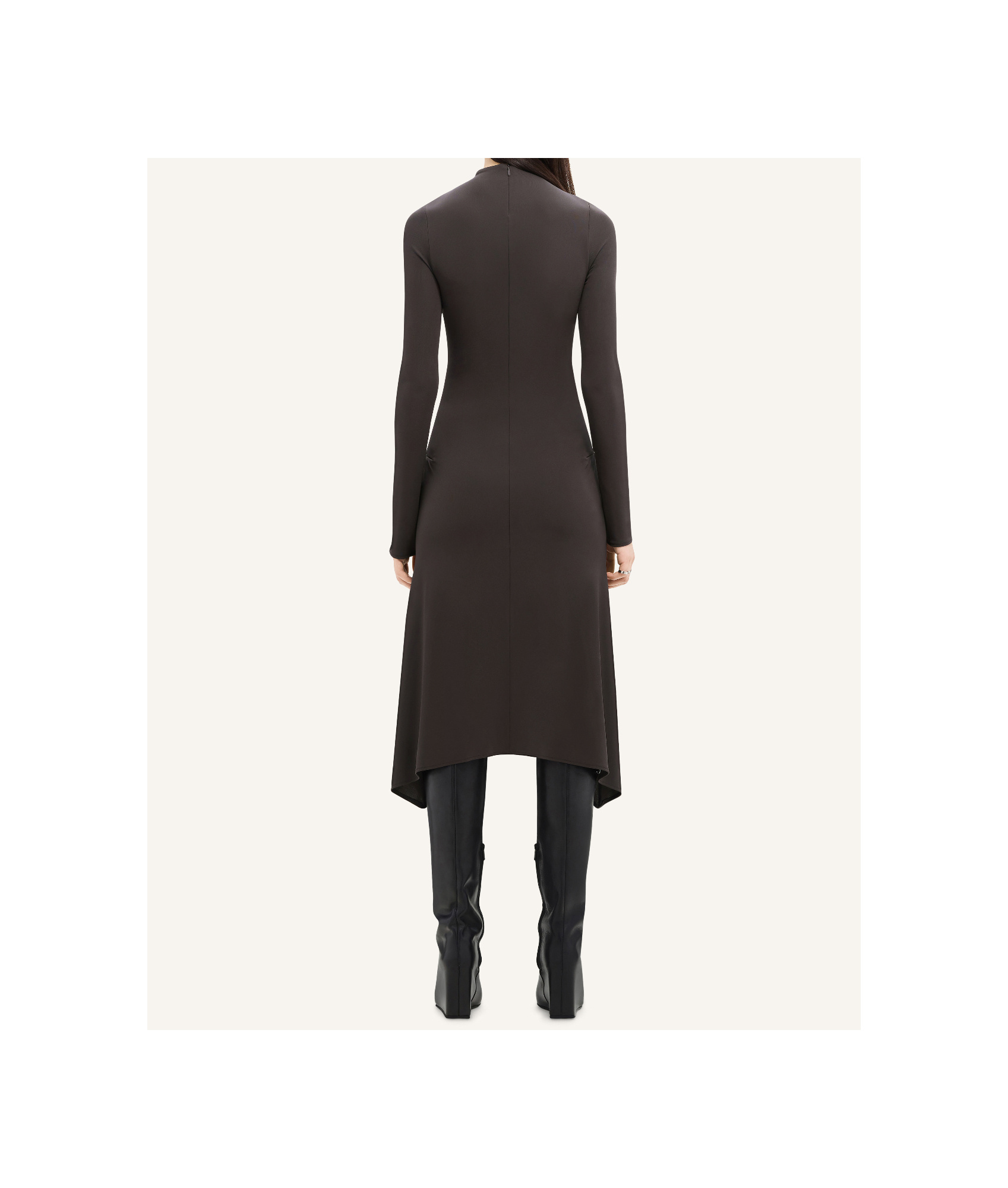 Courrèges Volcano Jersey Midi Dress In Black