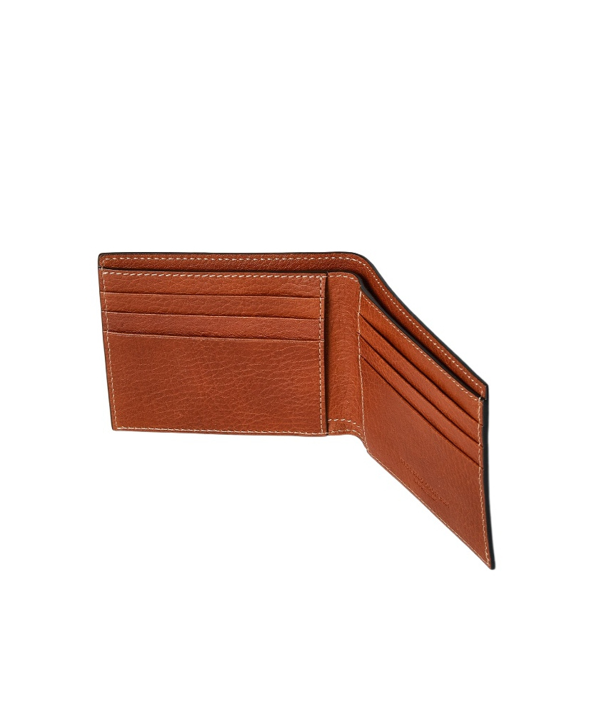 Brunello Cucinelli Debossed Logo Billfold Wallet In Brown