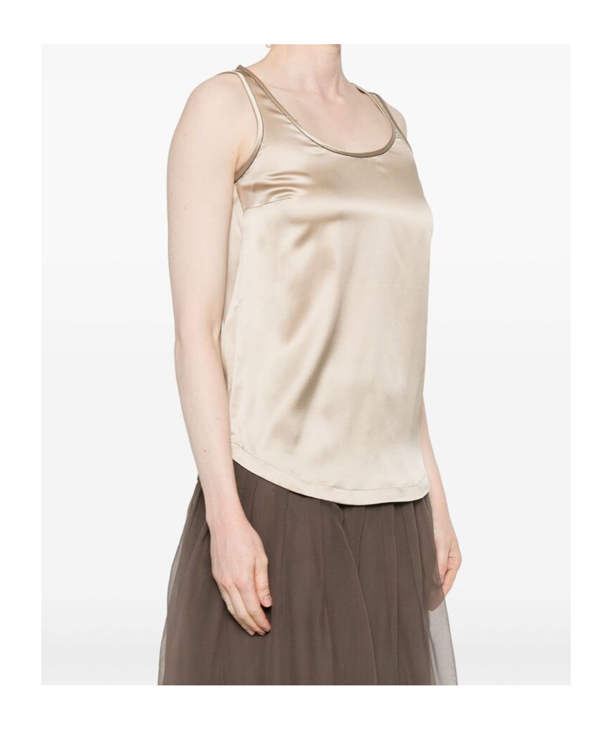 Brunello Cucinelli Monili Chain-detail Tank Top In Nude