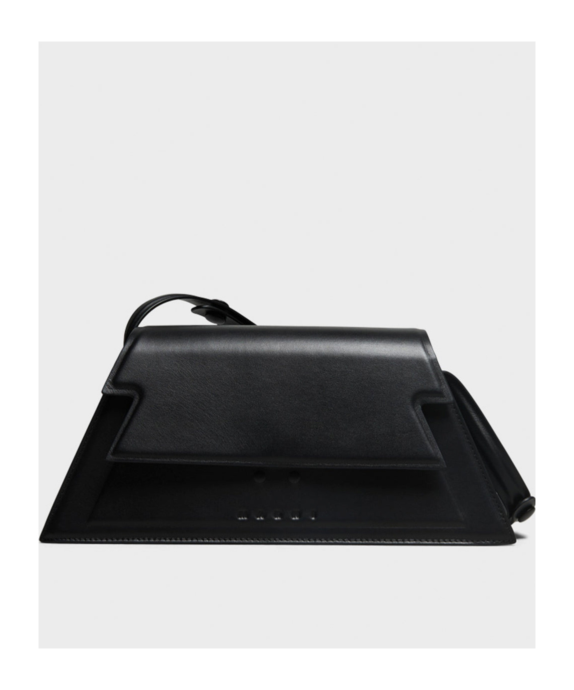 Shop Marni Medium Trunkoise Bag In Smooth Black Leather