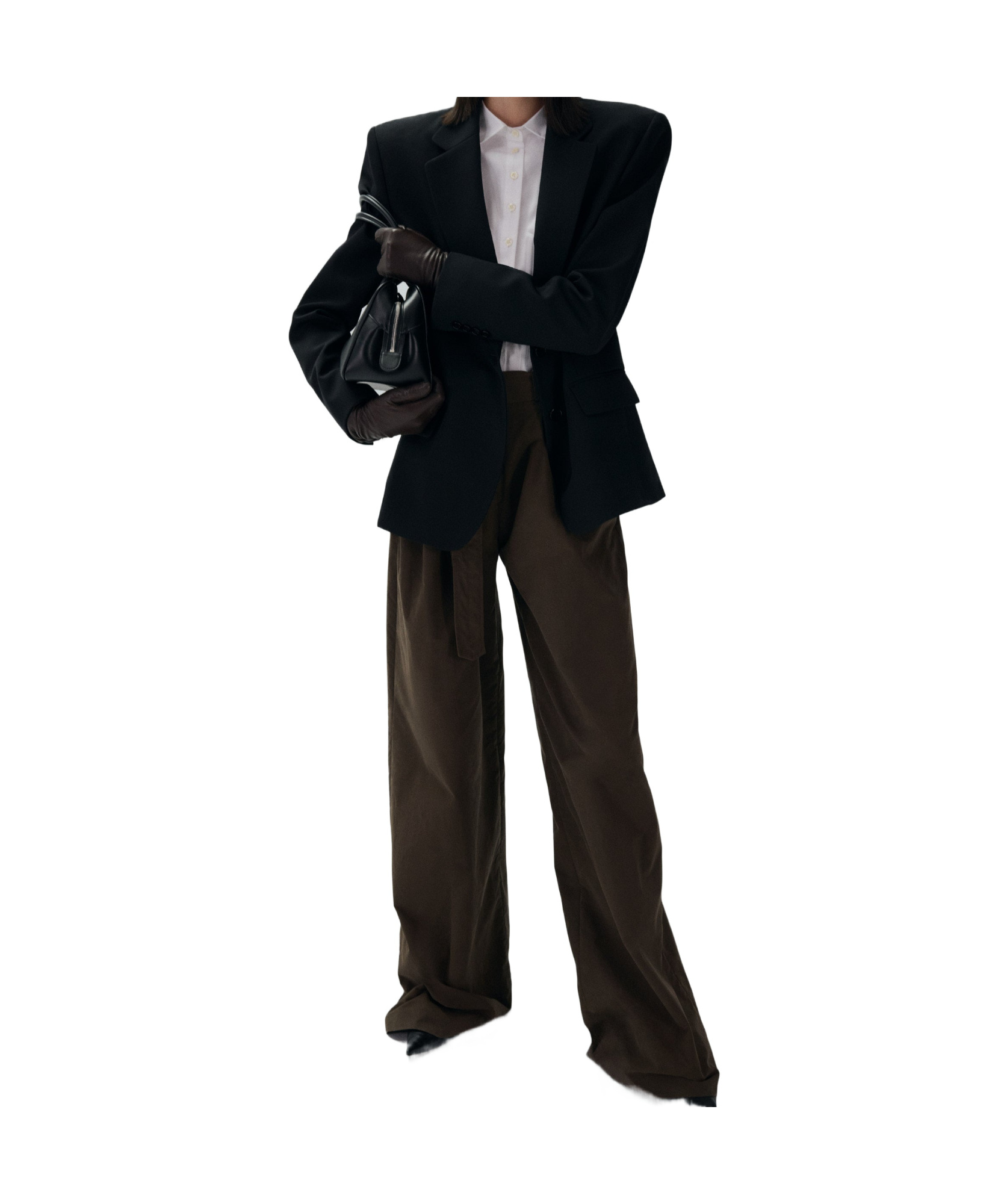 Magda Butrym Long-sleeved Suit Coat In Black