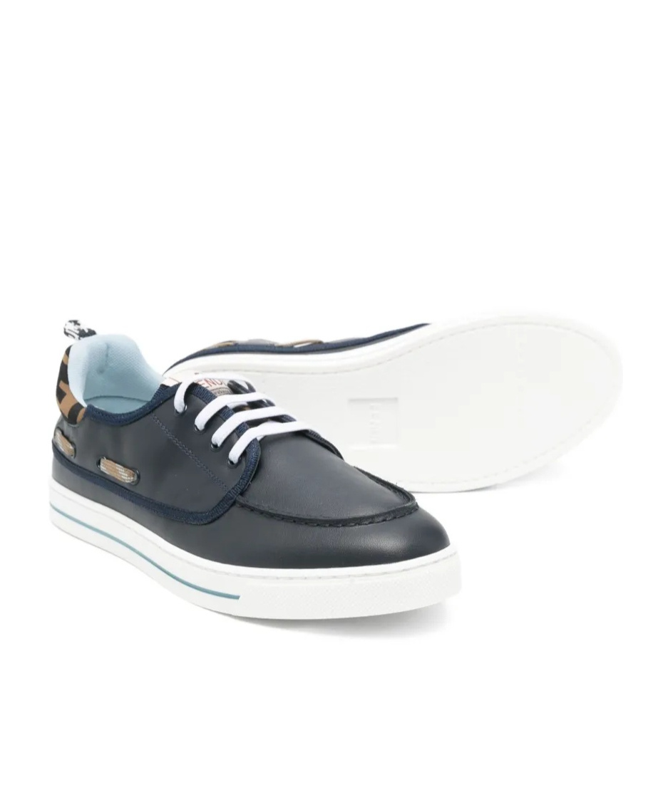 Fendi Leather Sneakers In Black