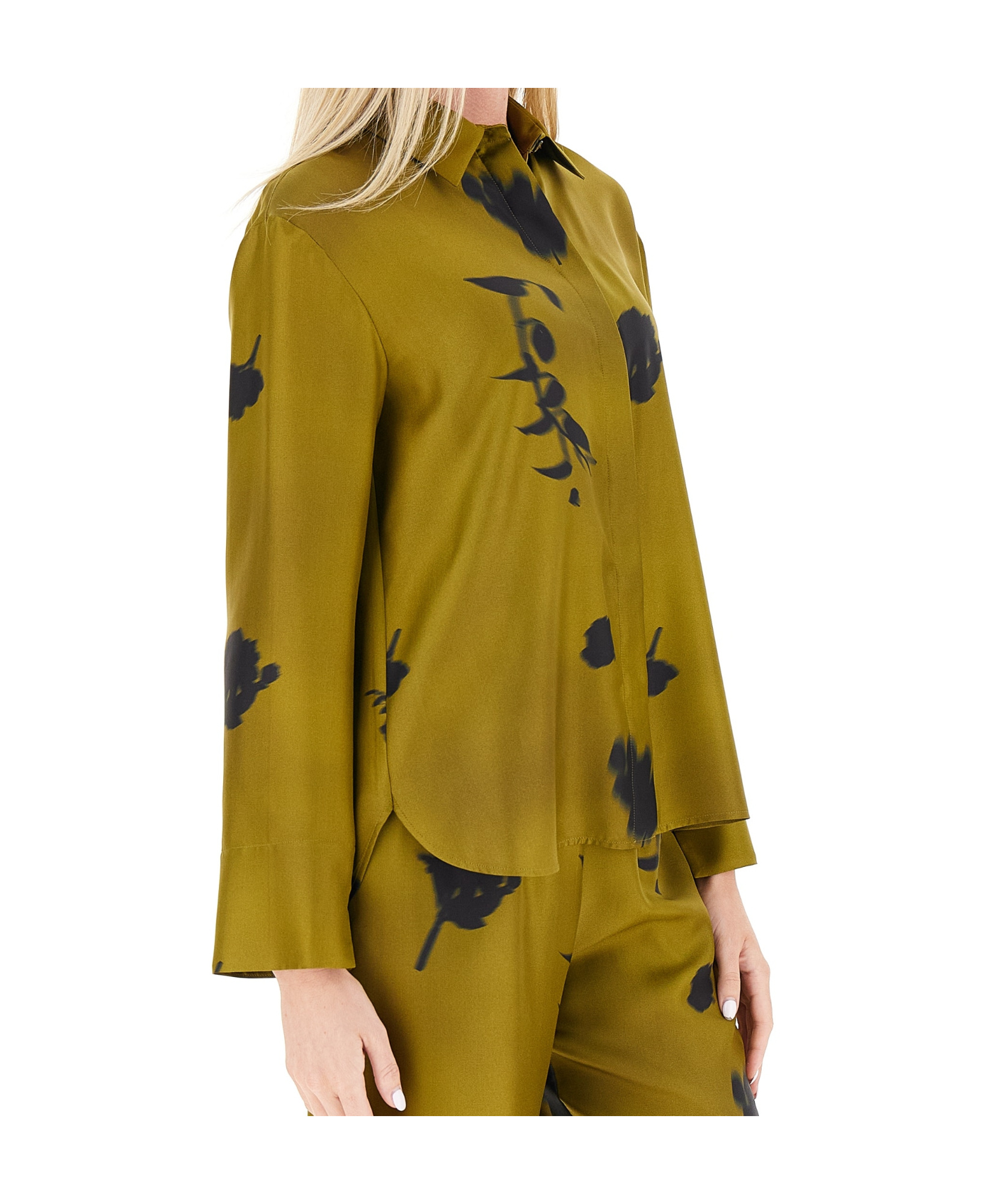 Max Mara Pattern-printed Long-sleeved Shirt In Green