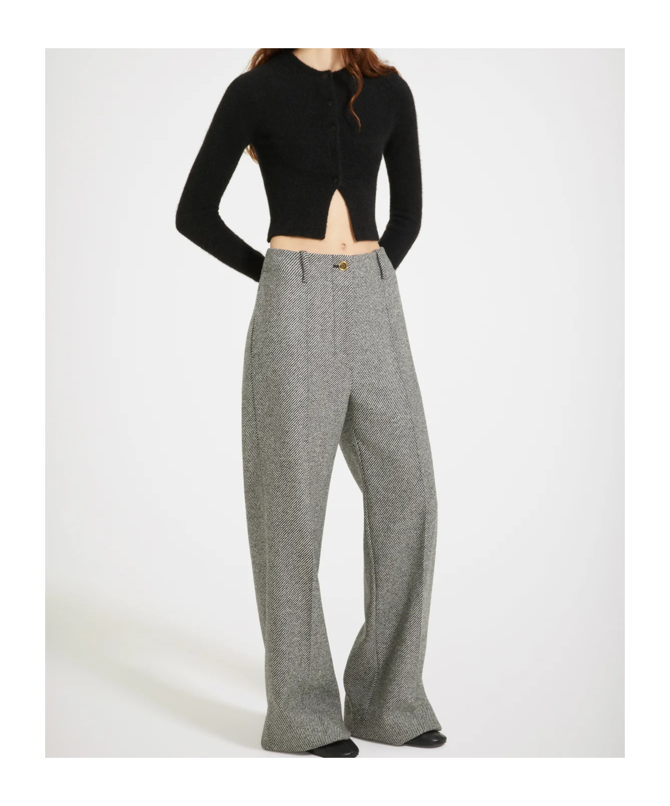 Patou Button-fastening Knitted Cardigan In Black