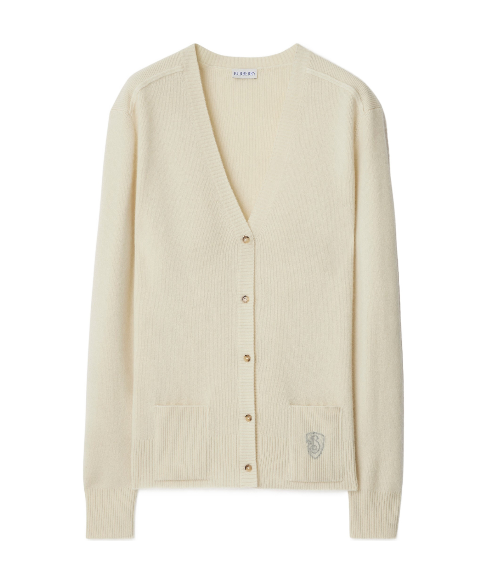 Burberry B-shield Cashmere Cardigan In Nude