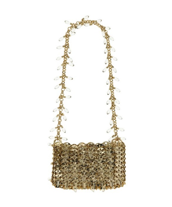 Rabanne Sequined Shoulder Bag In Green