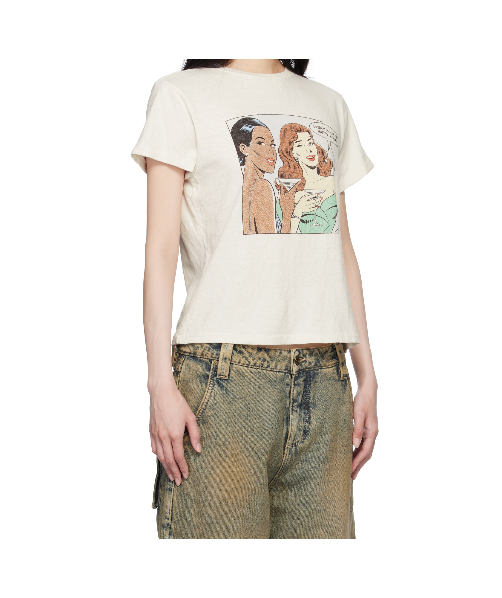 Re/done Short Sleeve T-shirt In White