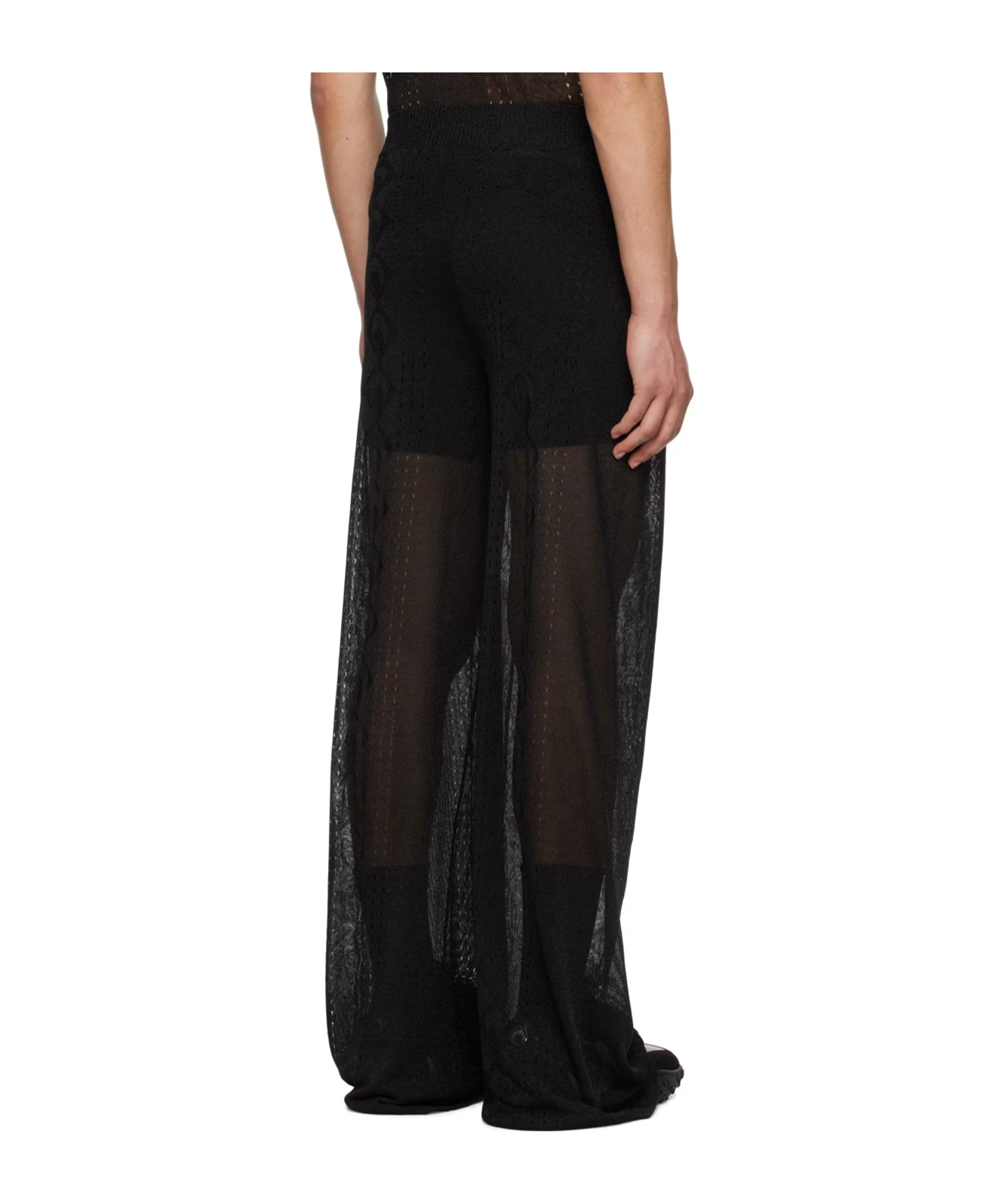 Marine Serre Elastic Waist Casual Pants In Black