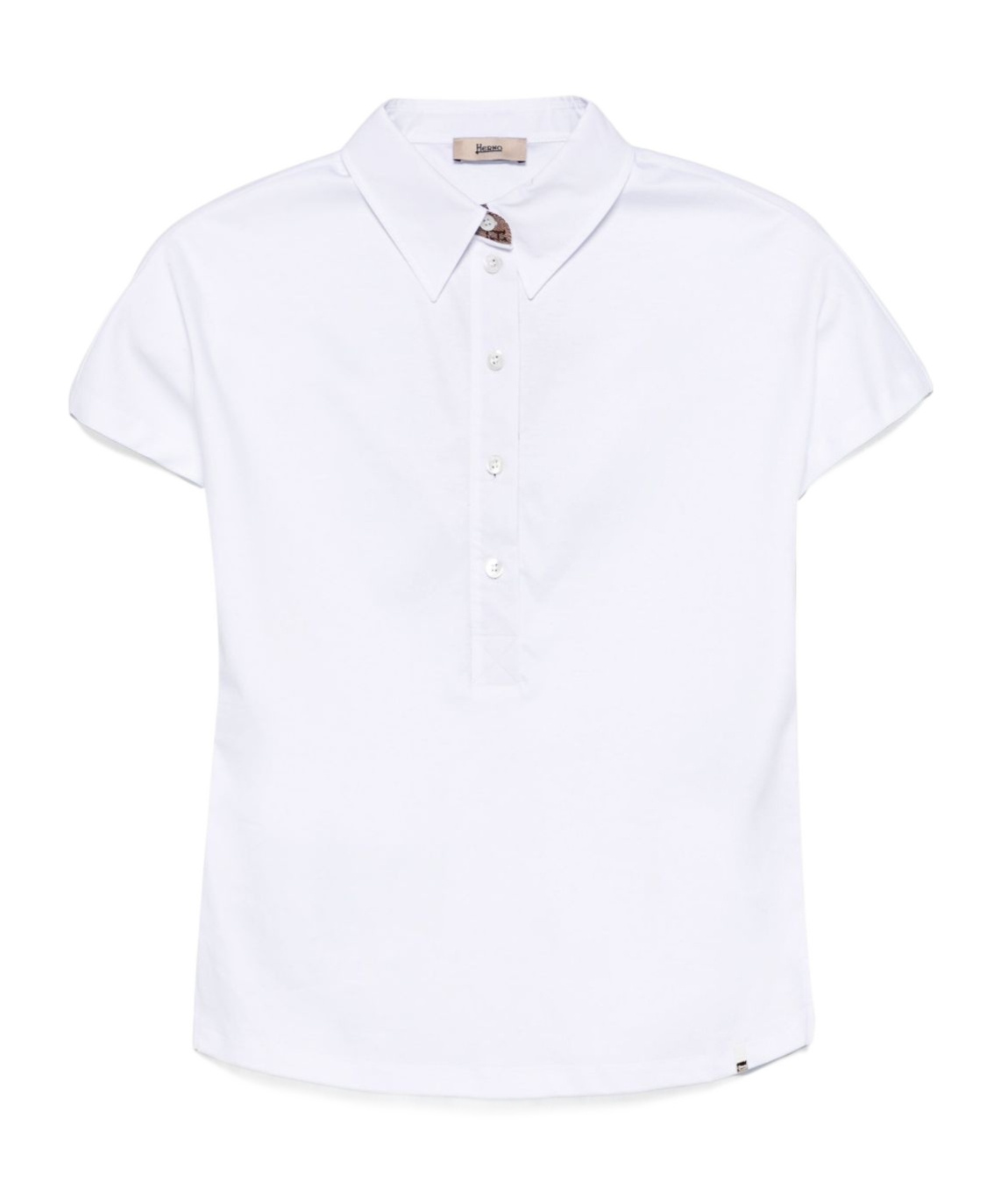 Herno White Cotton Polo Shirt With Classic Collar In White