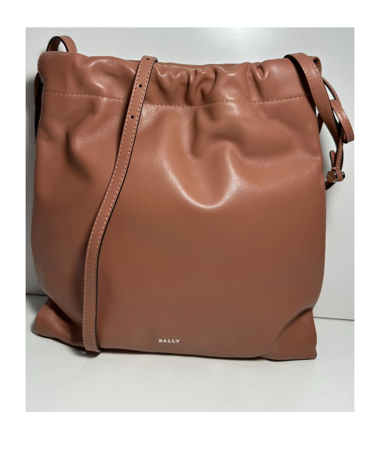 Bally Logo Drawstring Shoulder Bag In Brown