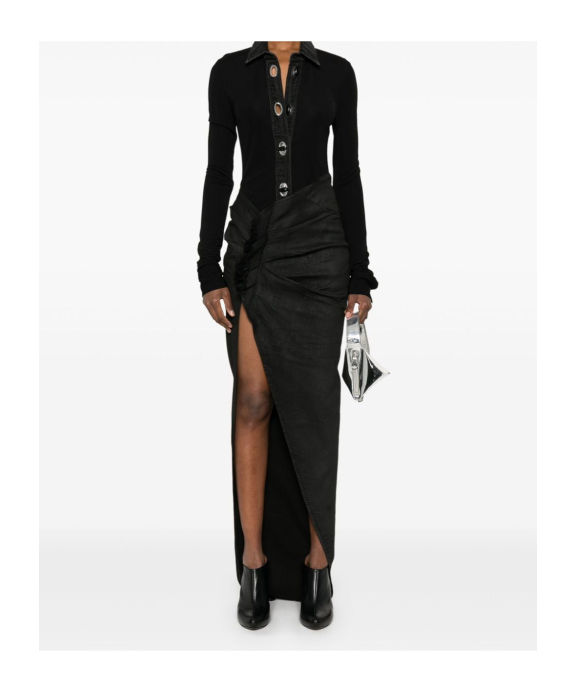 Shop Rick Owens Drkshdw Edfu Maxi Skirt In Black