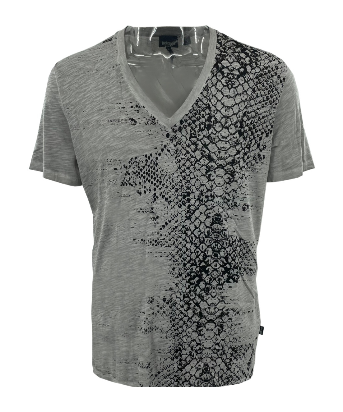 Just Cavalli V-neck Short-sleeved T-shirt In Gray