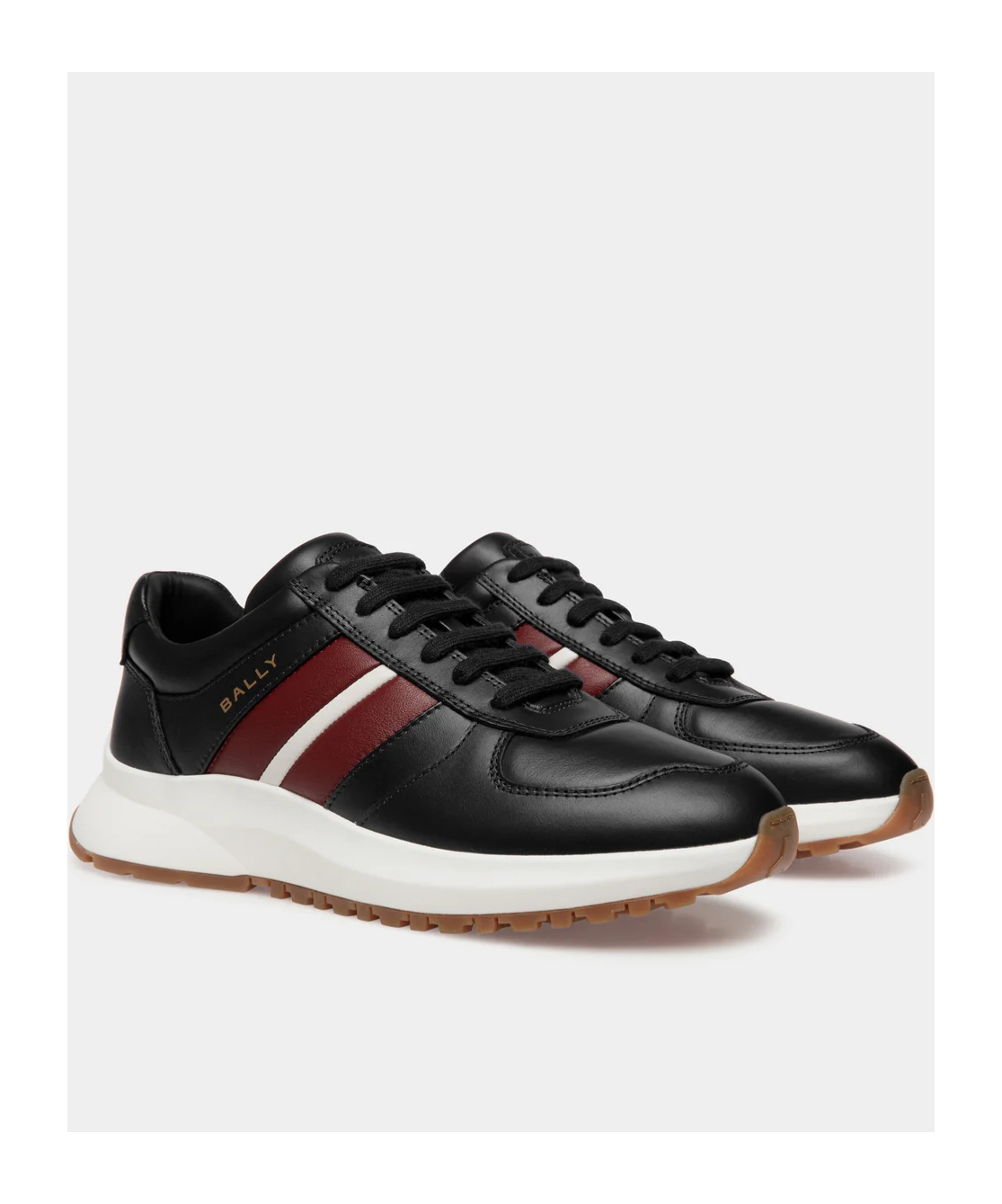 Shop Bally Striped Lace Sneakers In Black