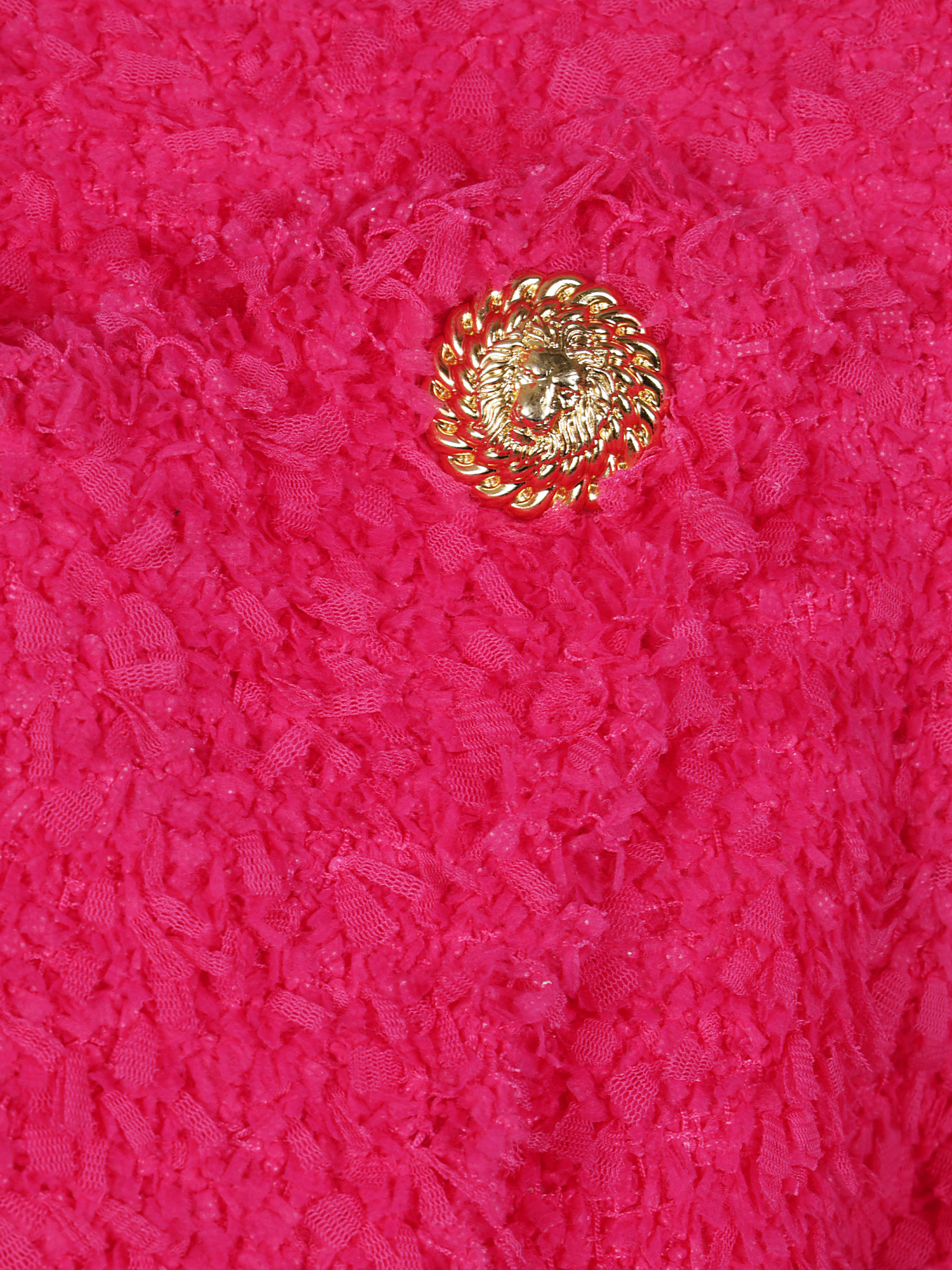 Balmain 8 Button Tweed Spencer Jacket In Red
