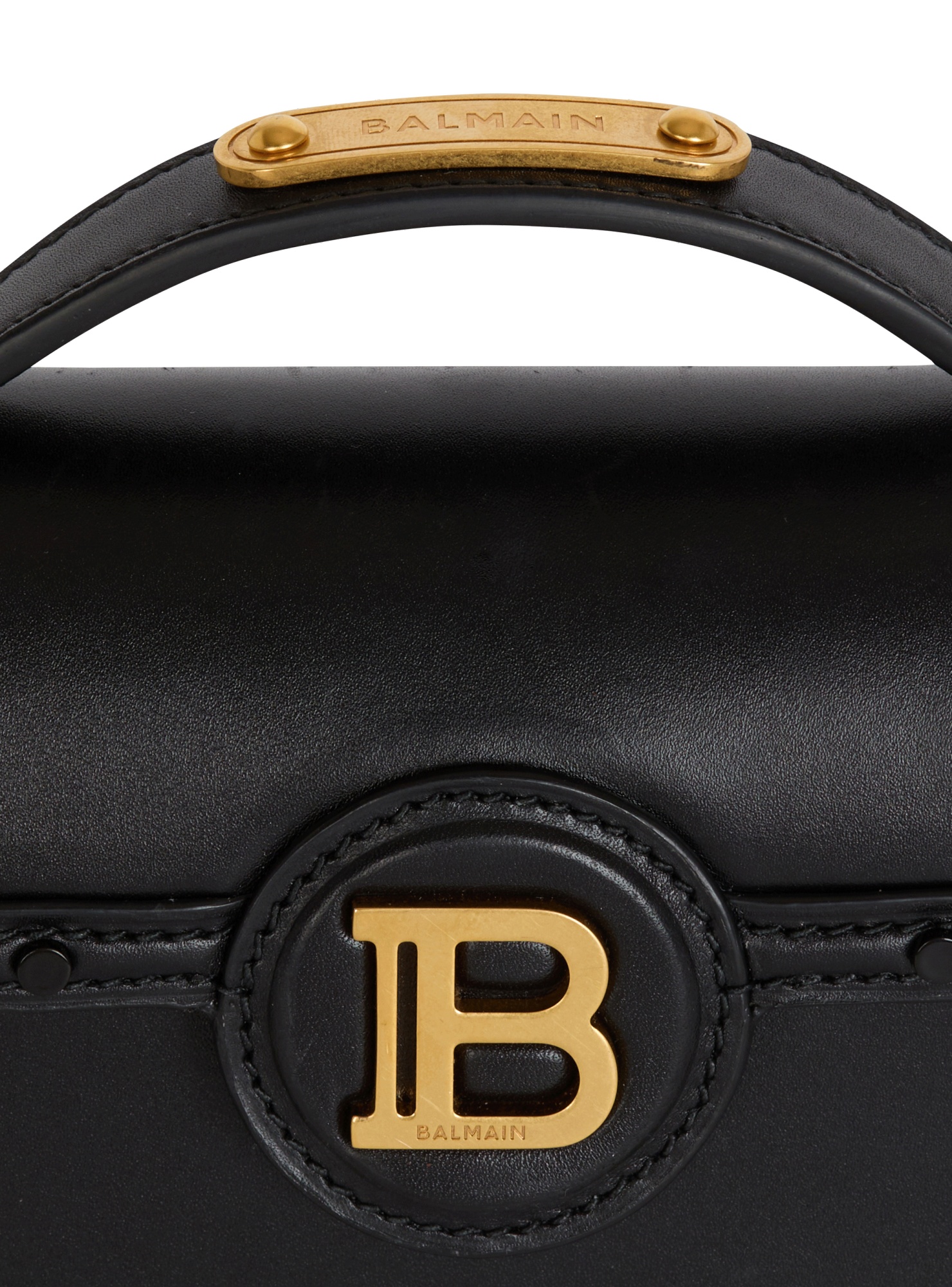 Balmain Small B-buzz Dynasty Leather Shoulder Bag In Black
