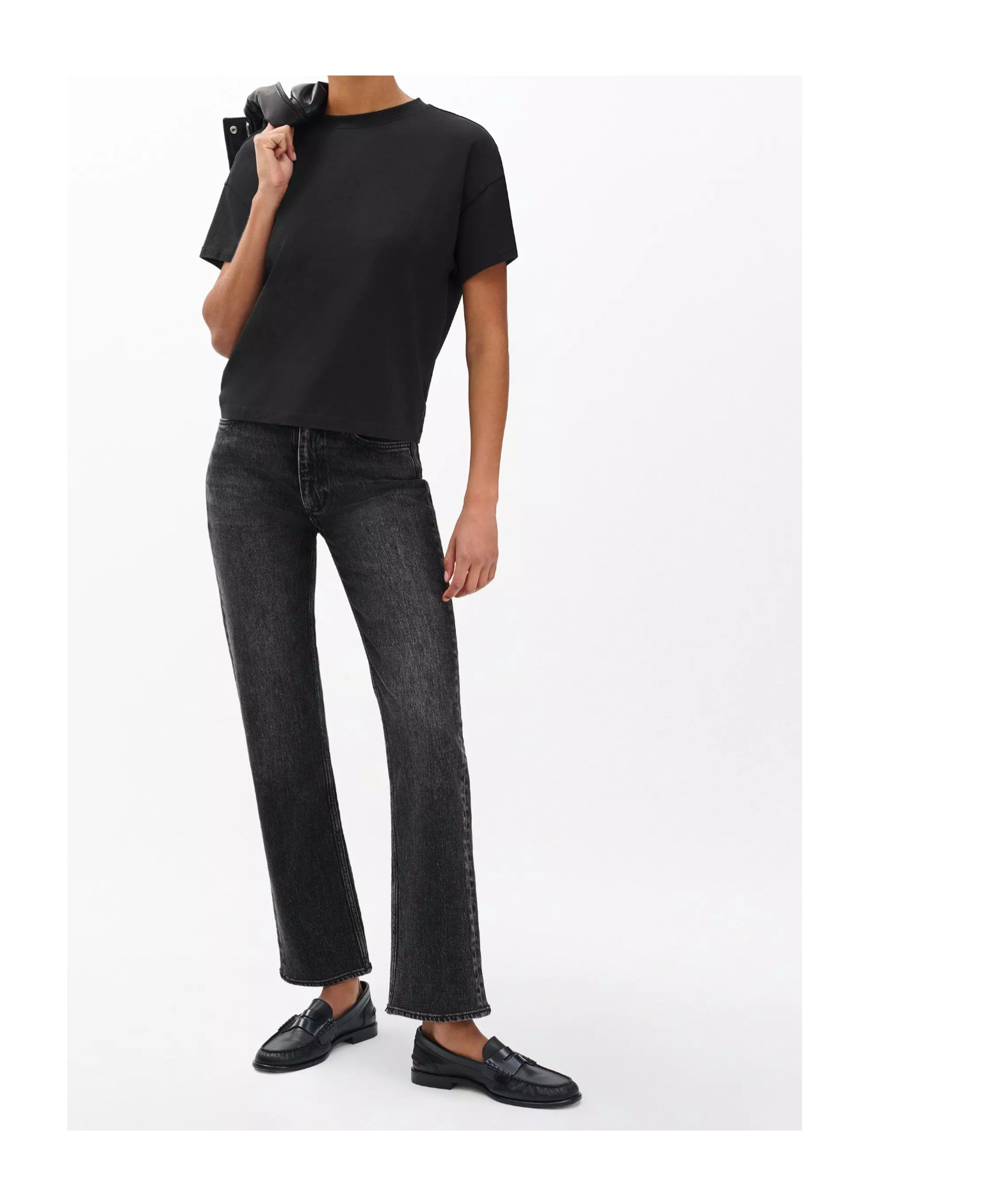 Rag & Bone Kelly Boxy Jcotton T-shirt In Black
