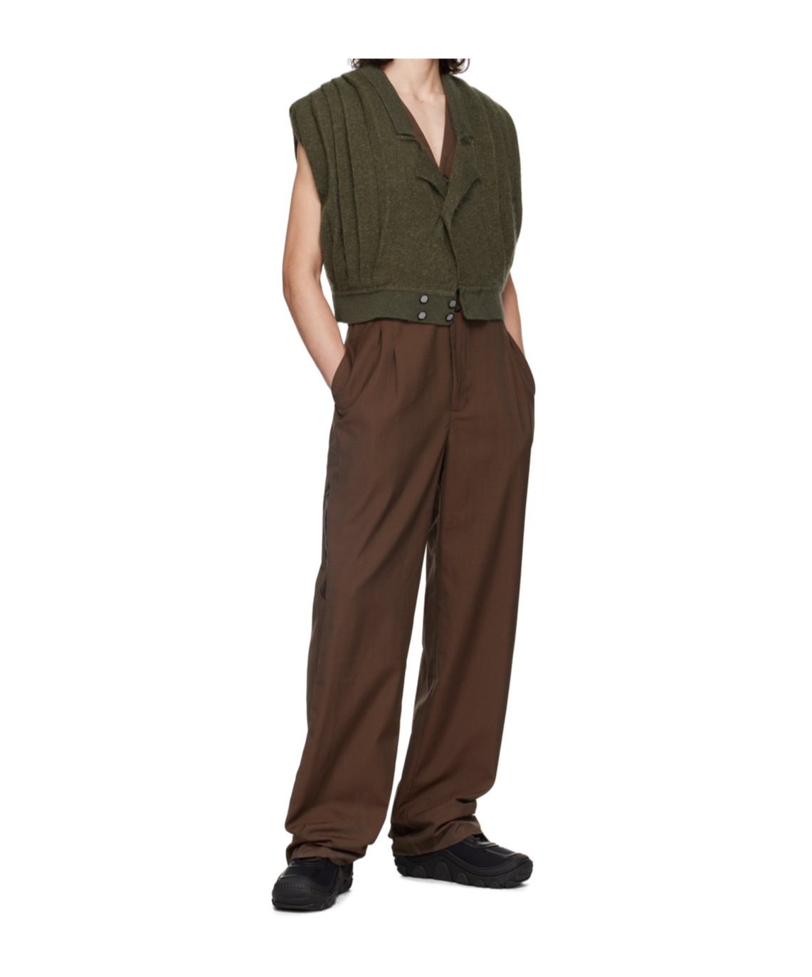 Kiko Kostadinov Khaki Orson Cardigan In Green