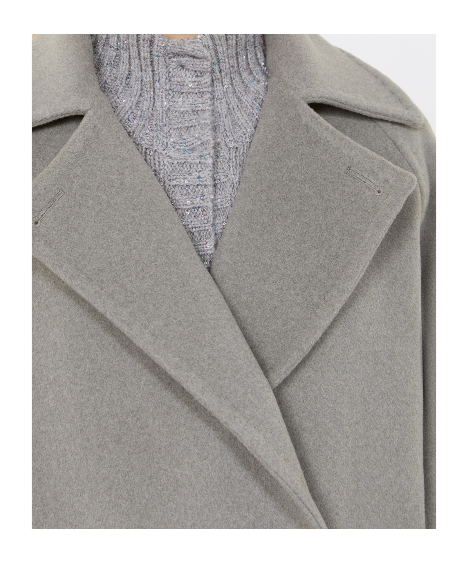 Max Mara Double-breasted Wool Peacoat In Gray