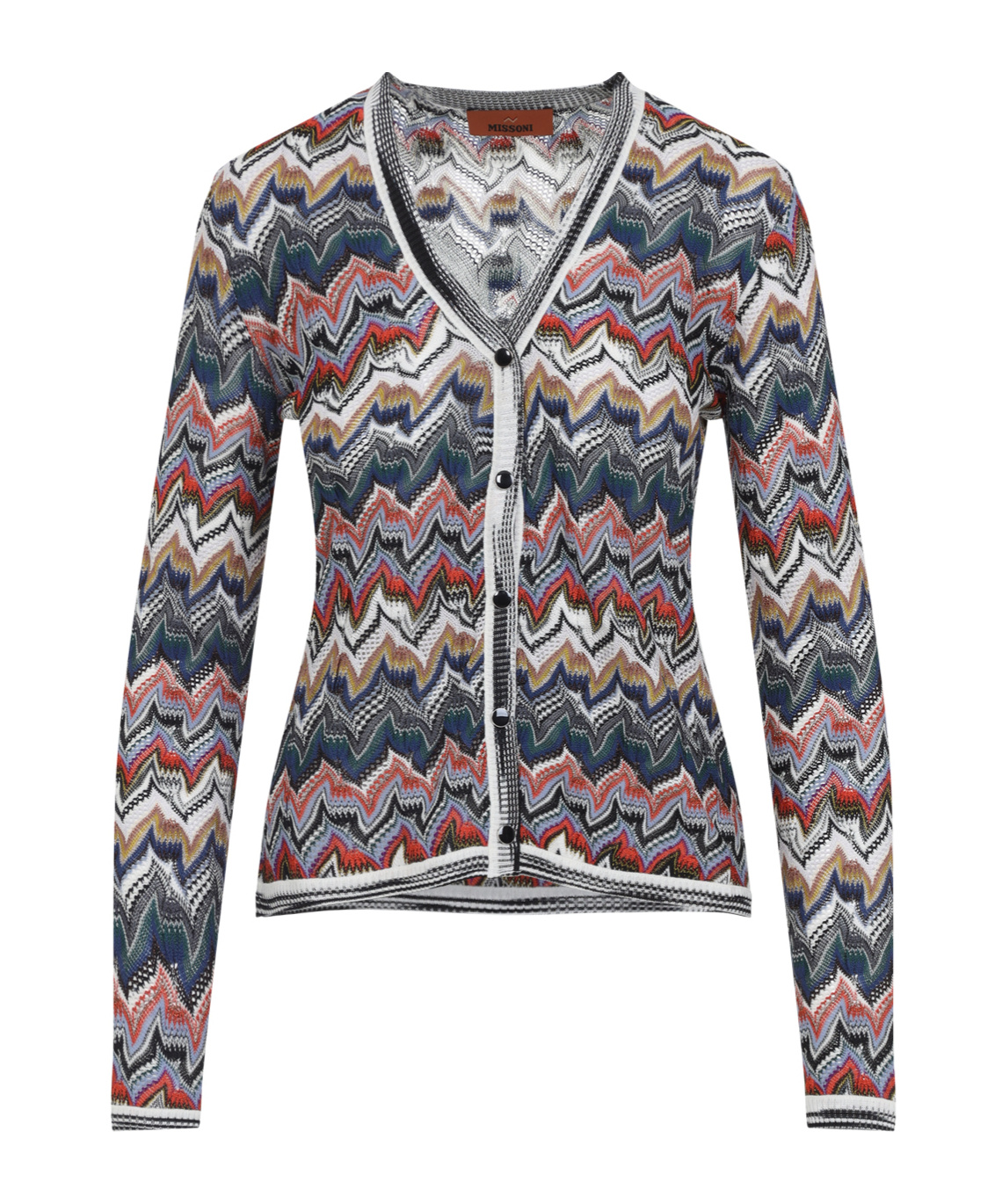 Missoni Womens Multicolor Tones Chevron V-neck Knit Cardigan In Multi