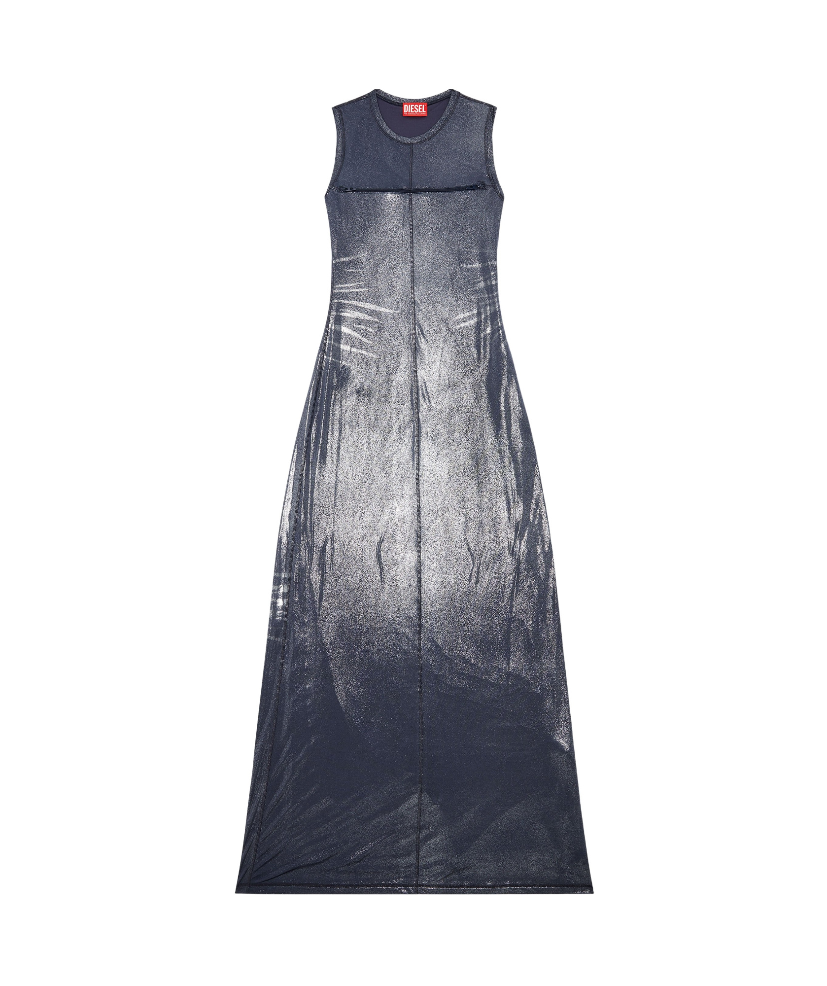 Diesel Stretch Jersey Dress With Metallized Effect In Black