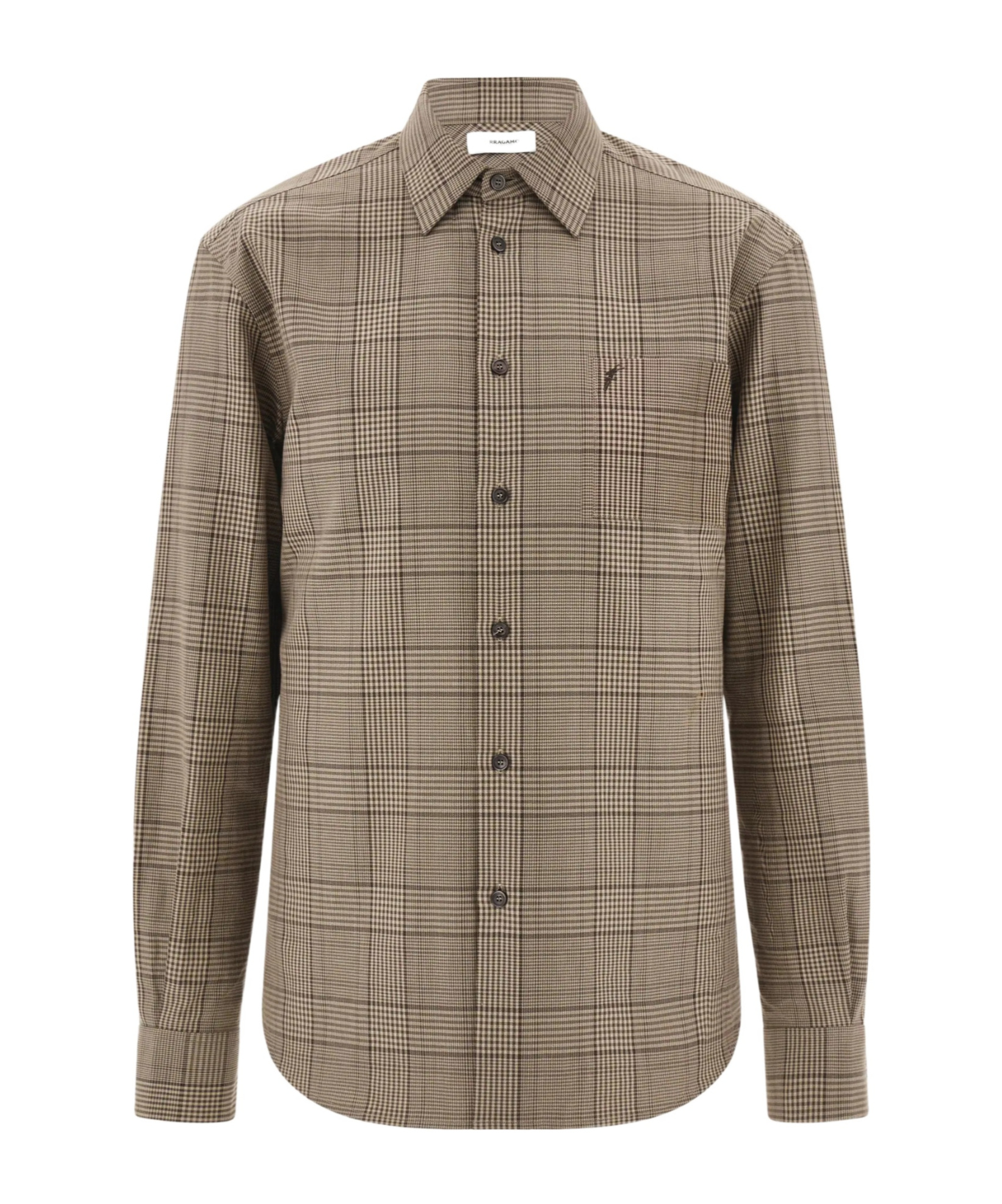 Ferragamo Checked Shirt In Gray