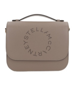 Stella Mccartney Perforated-logo Shoulder Bag In Gray