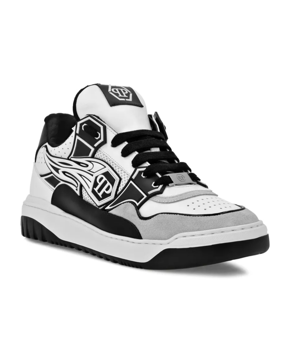 Philipp Plein Hexagon Rhinestone-embellished Sneakers In White