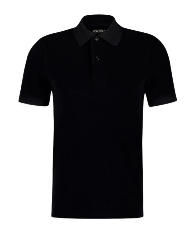 Tom Ford Towelling-finish Polo Shirt In Black