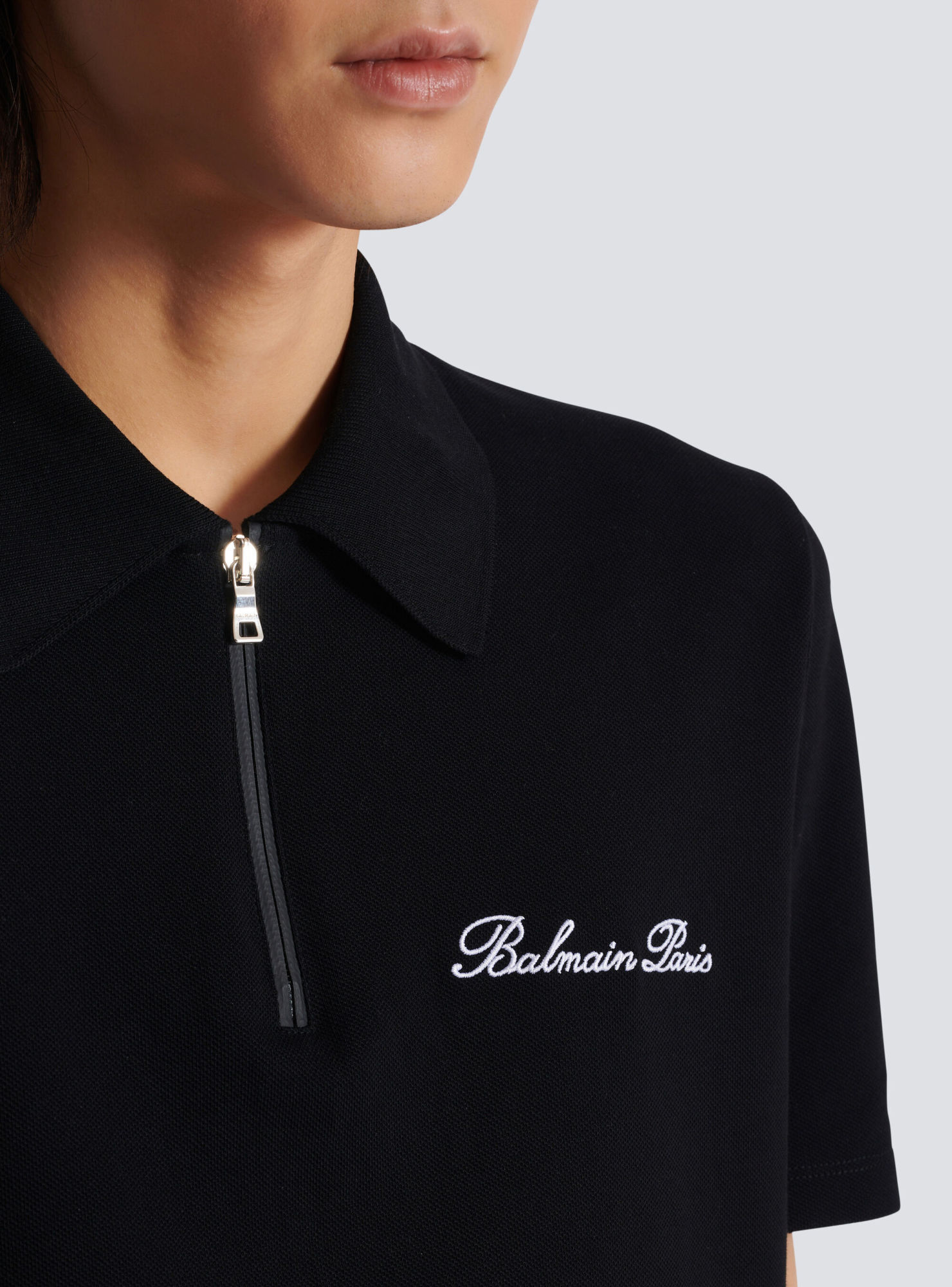 Balmain Signature Black Cotton T-shirt In Black