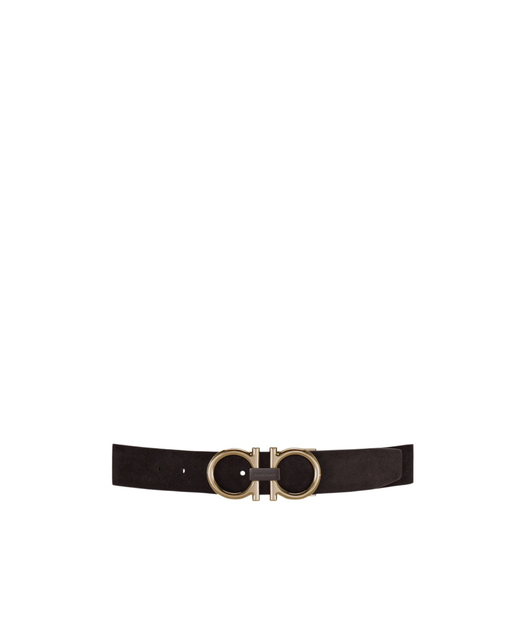 Ferragamo Gancini-buckle Calfskin Belt In Black