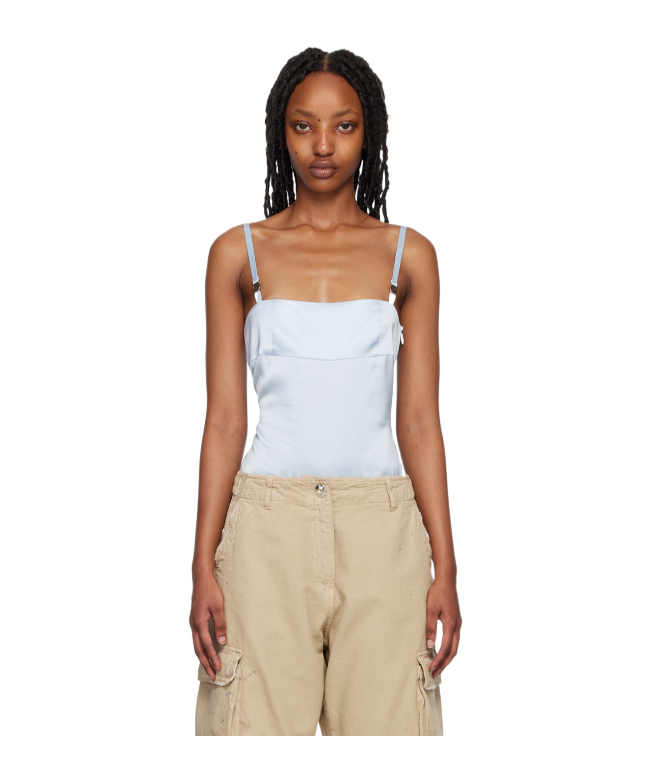 Coperni Thin Shoulder Strap Jumpsuit In Nude