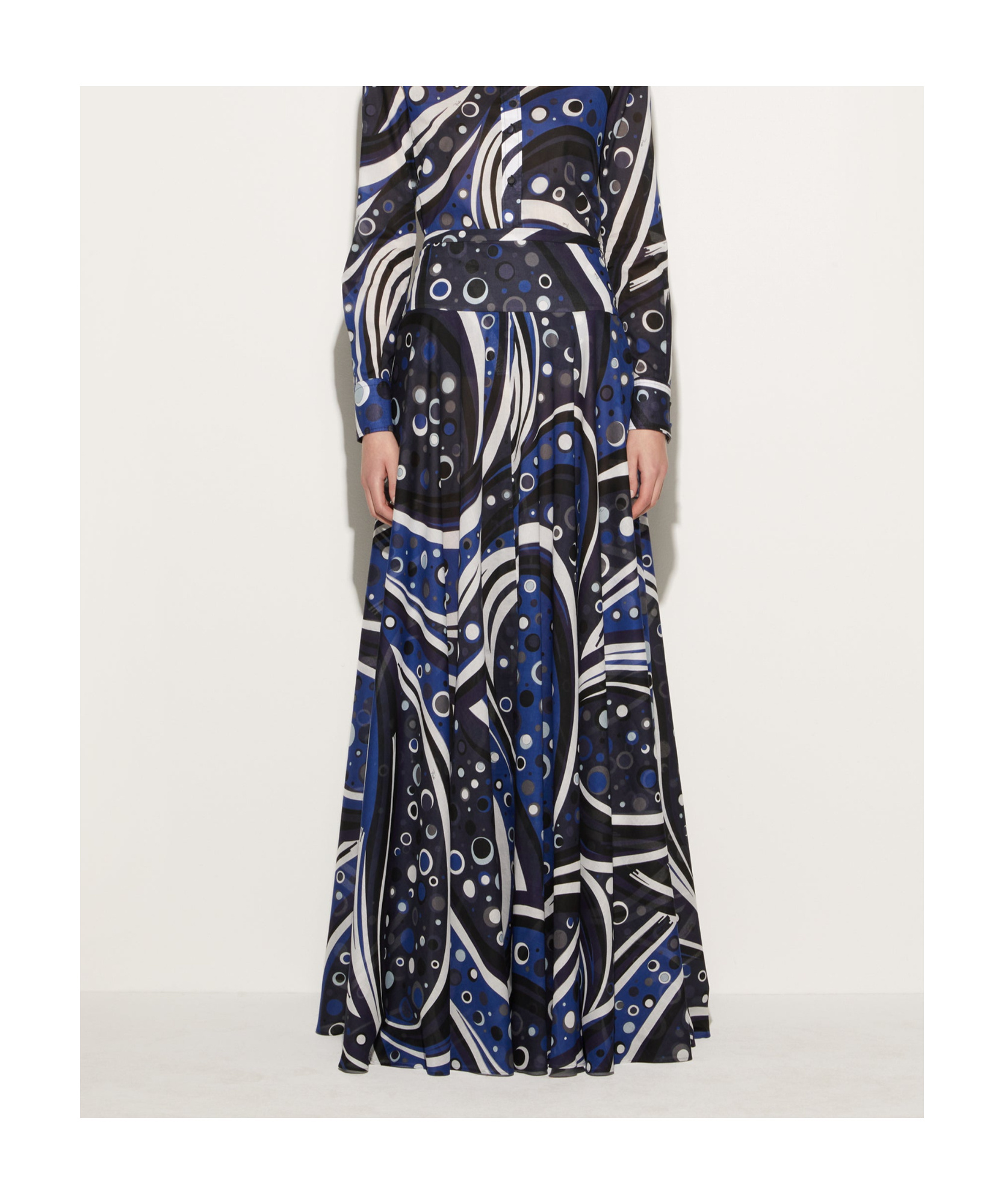 PUCCI EMILIO PUCCI FONTANE-PRINT A-LINE MAXI SKIRT