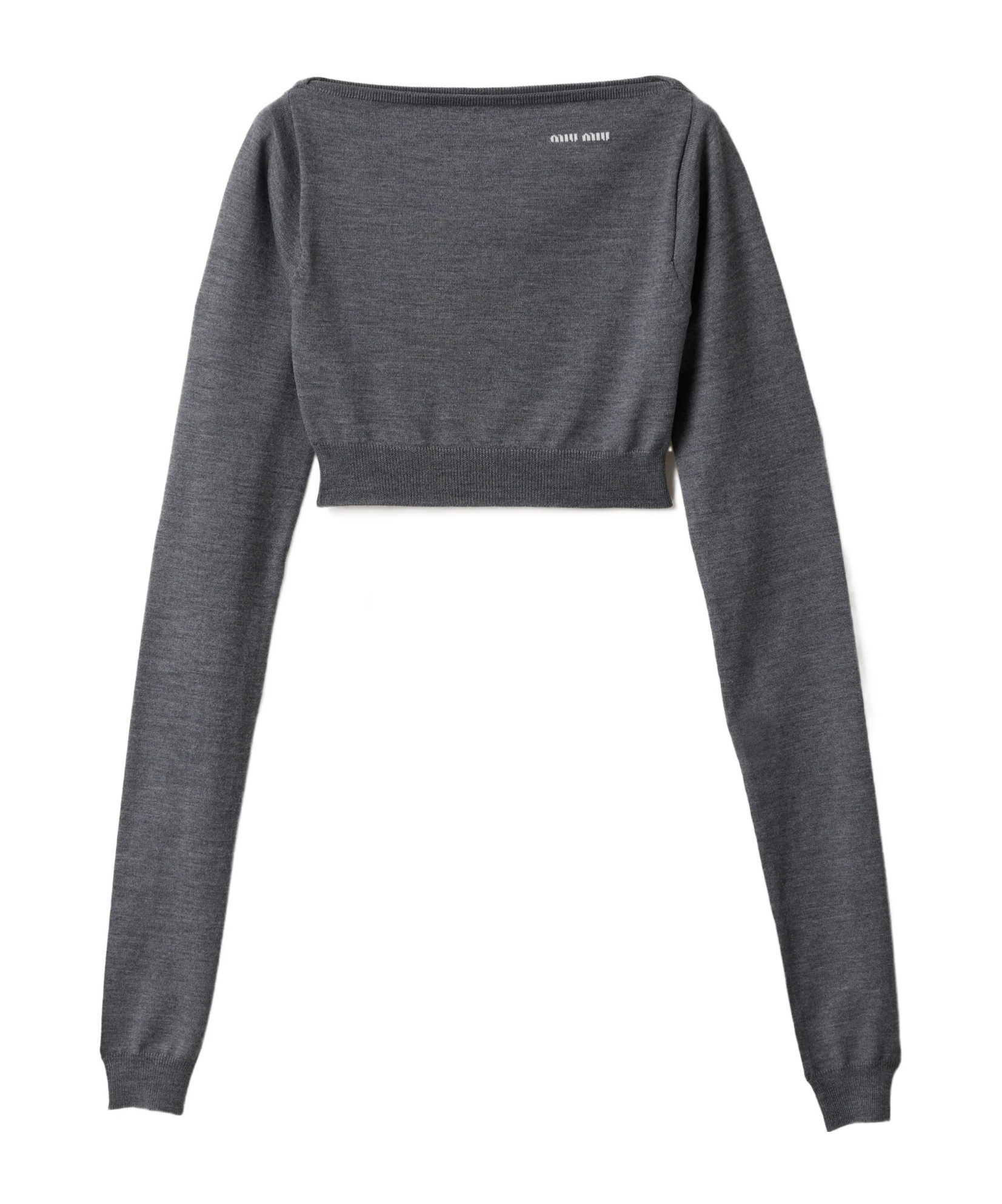 Miu Miu Women Wool Boat-neck Sweater In Gray