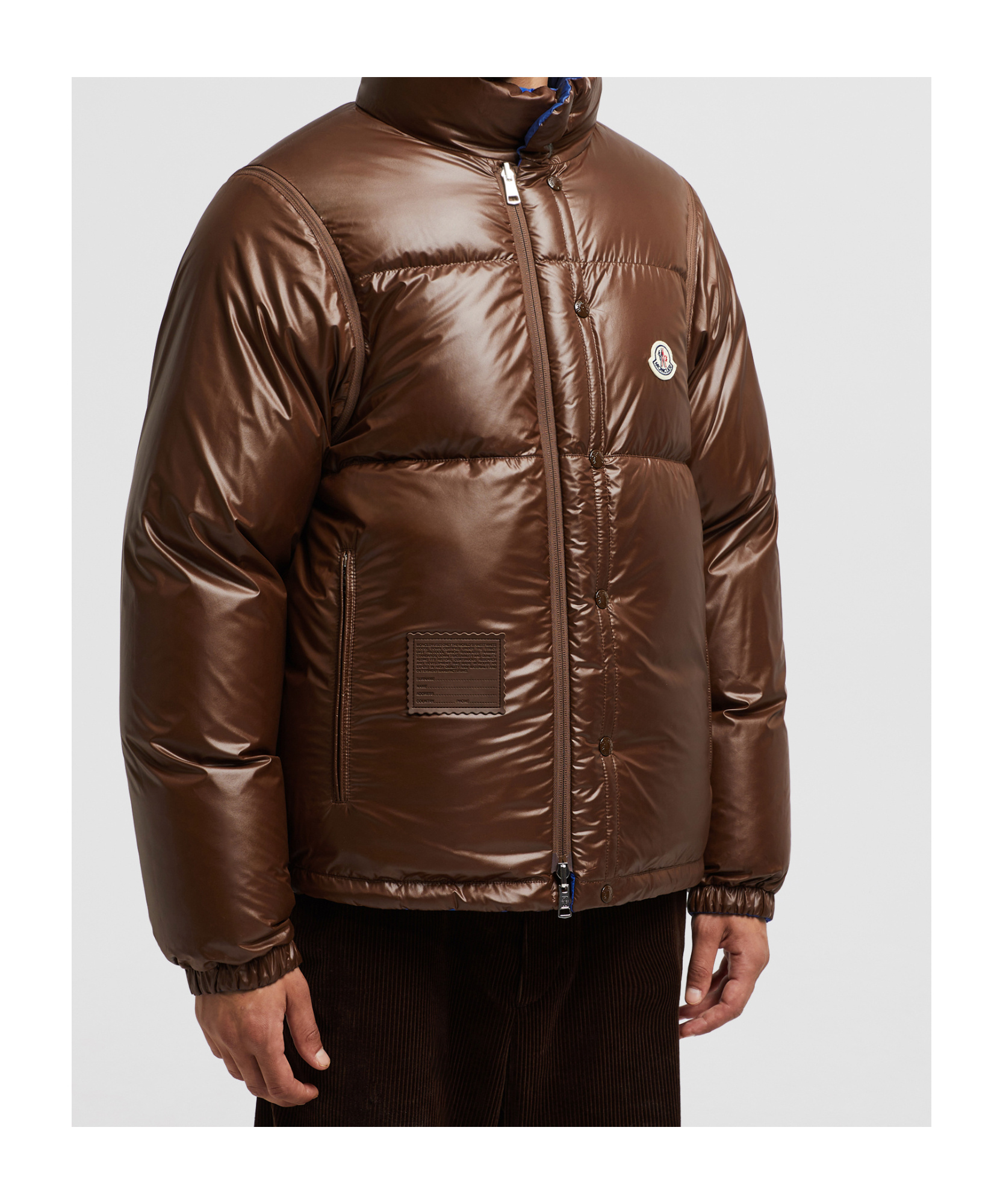 Moncler Verone Reversible Short Down Jacket In Blue