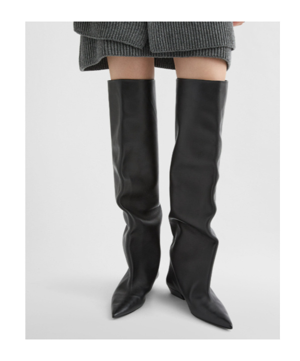 Jil Sander Leather Knee-high Boots In Black