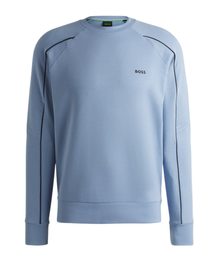 HUGO BOSS LOGO-PRINT RAGLAN-SLEEVE SWEATSHIRT