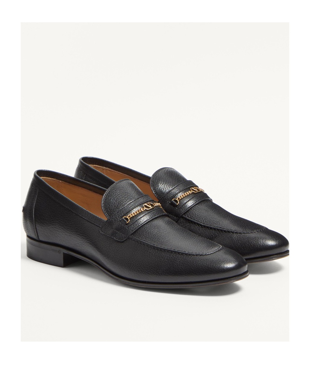 Valentino Garavani Men Vlogo Signautre Leather Loafers In Black
