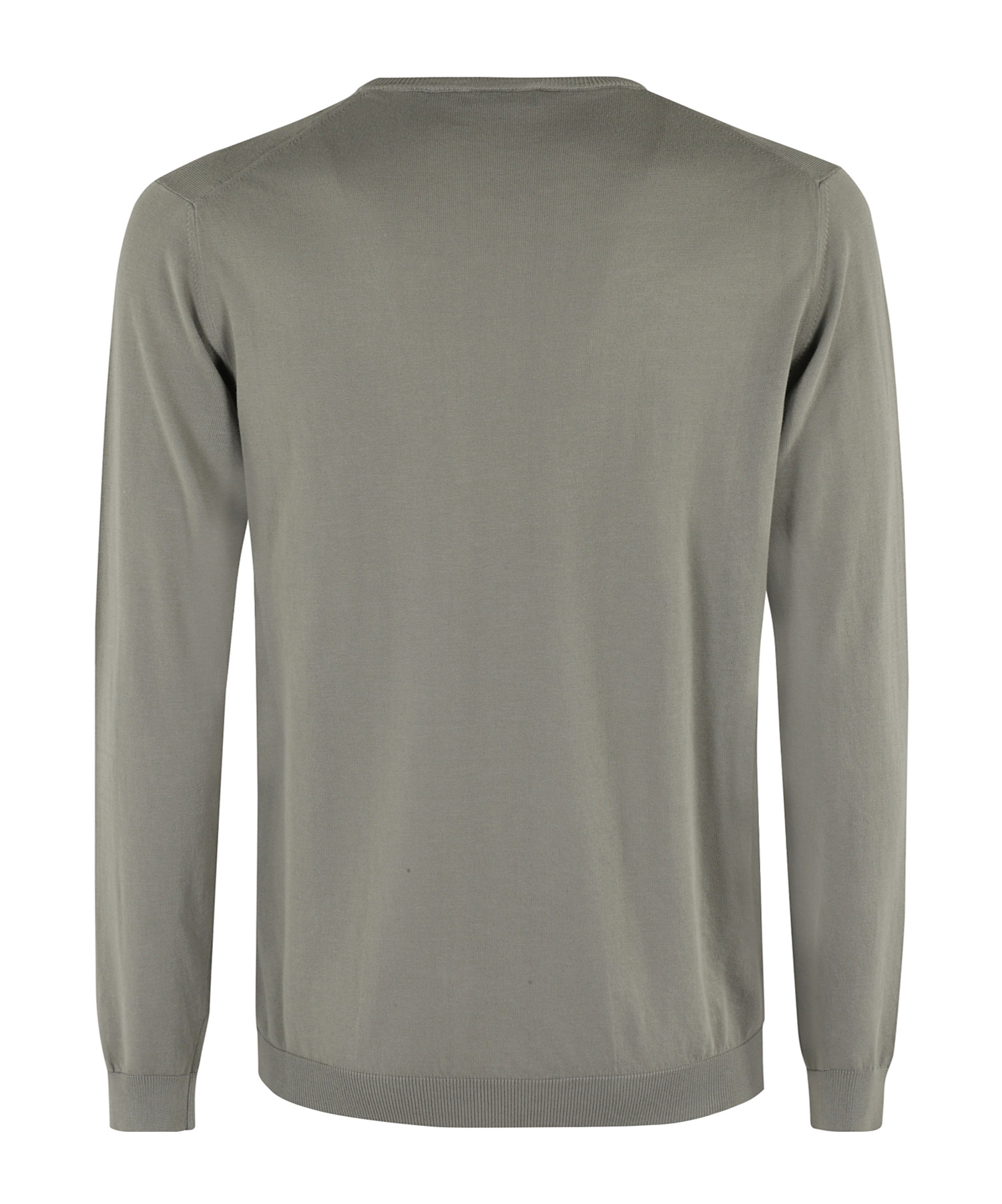 Roberto Collina Crew-neck Military Green Sweater With Ribbed Cuffs