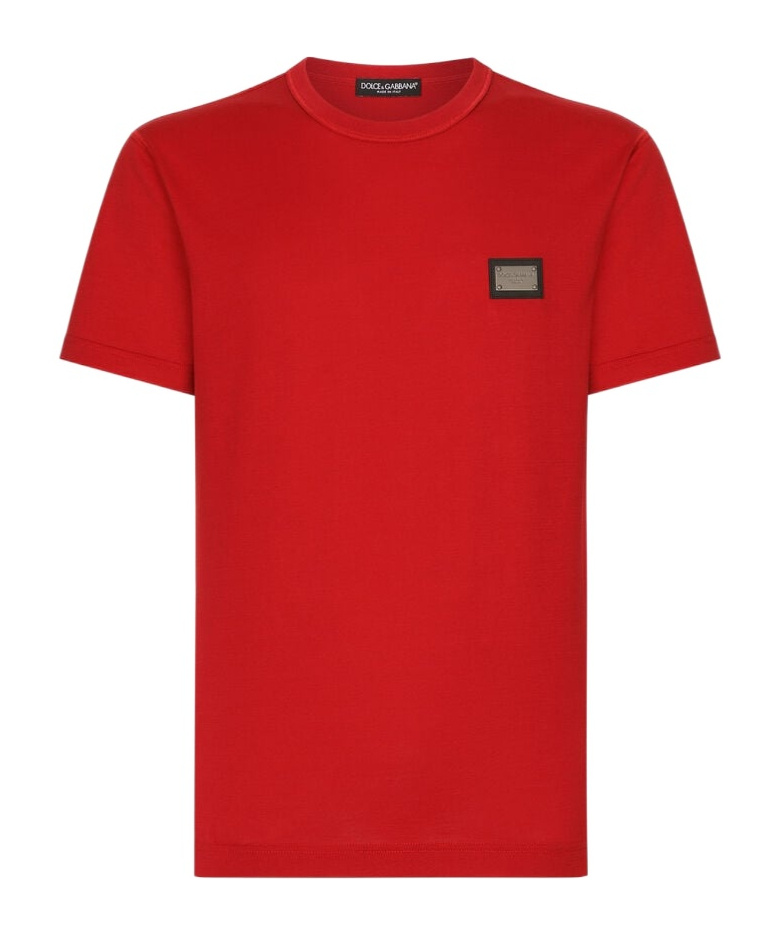 Dolce & Gabbana Men's Cotton Crew-neck T-shirt In Red