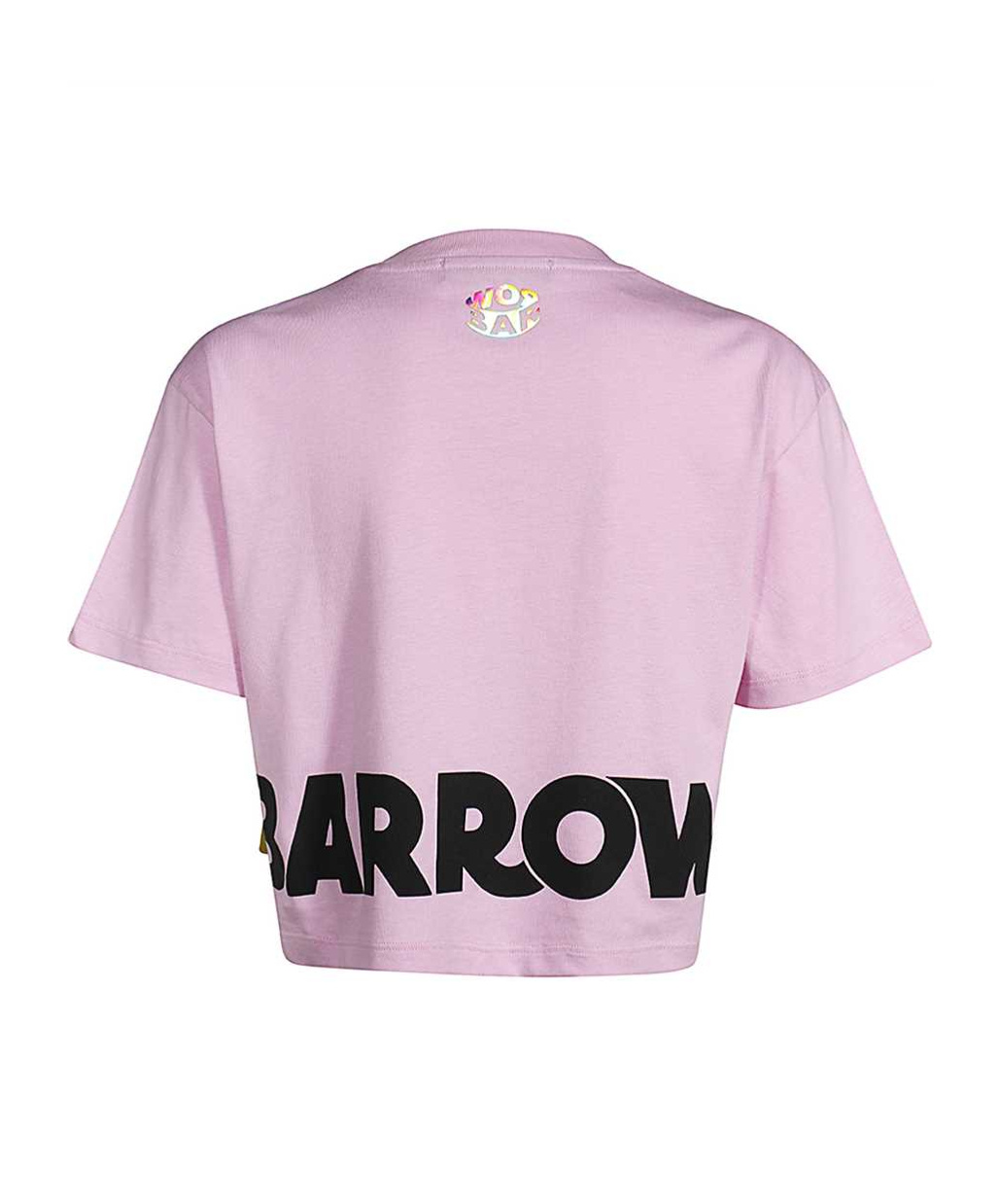 Barrow Logo-print Cotton Cropped T-shirt In Pink