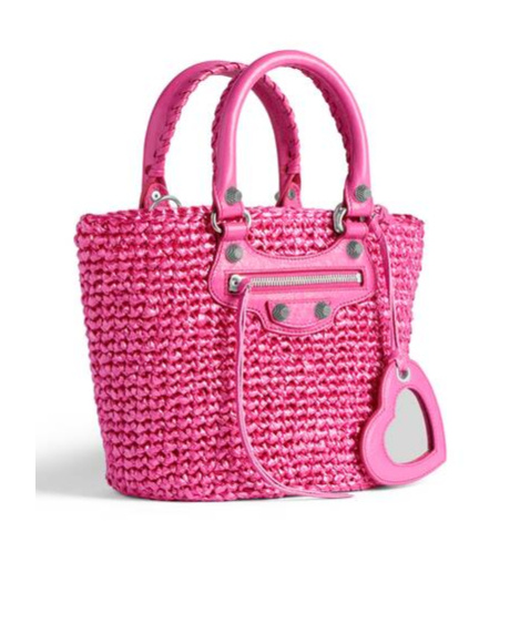 Balenciaga Le Cagole Panier Tote Bag Fuchsia In Pink