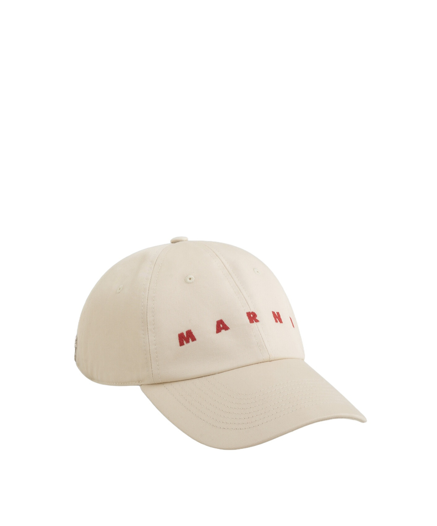Marni Ivory Logo Baseball Cap In Nude