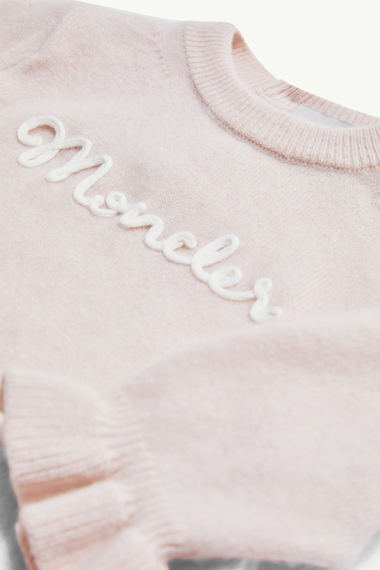 Moncler Ruffle Sweater Set In Pink