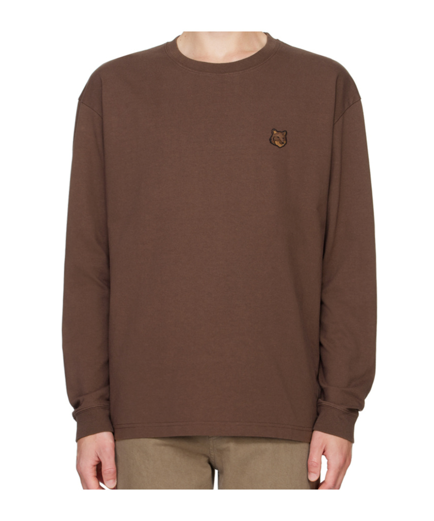 Maison Kitsuné Long-sleeved T-shirt In Brown