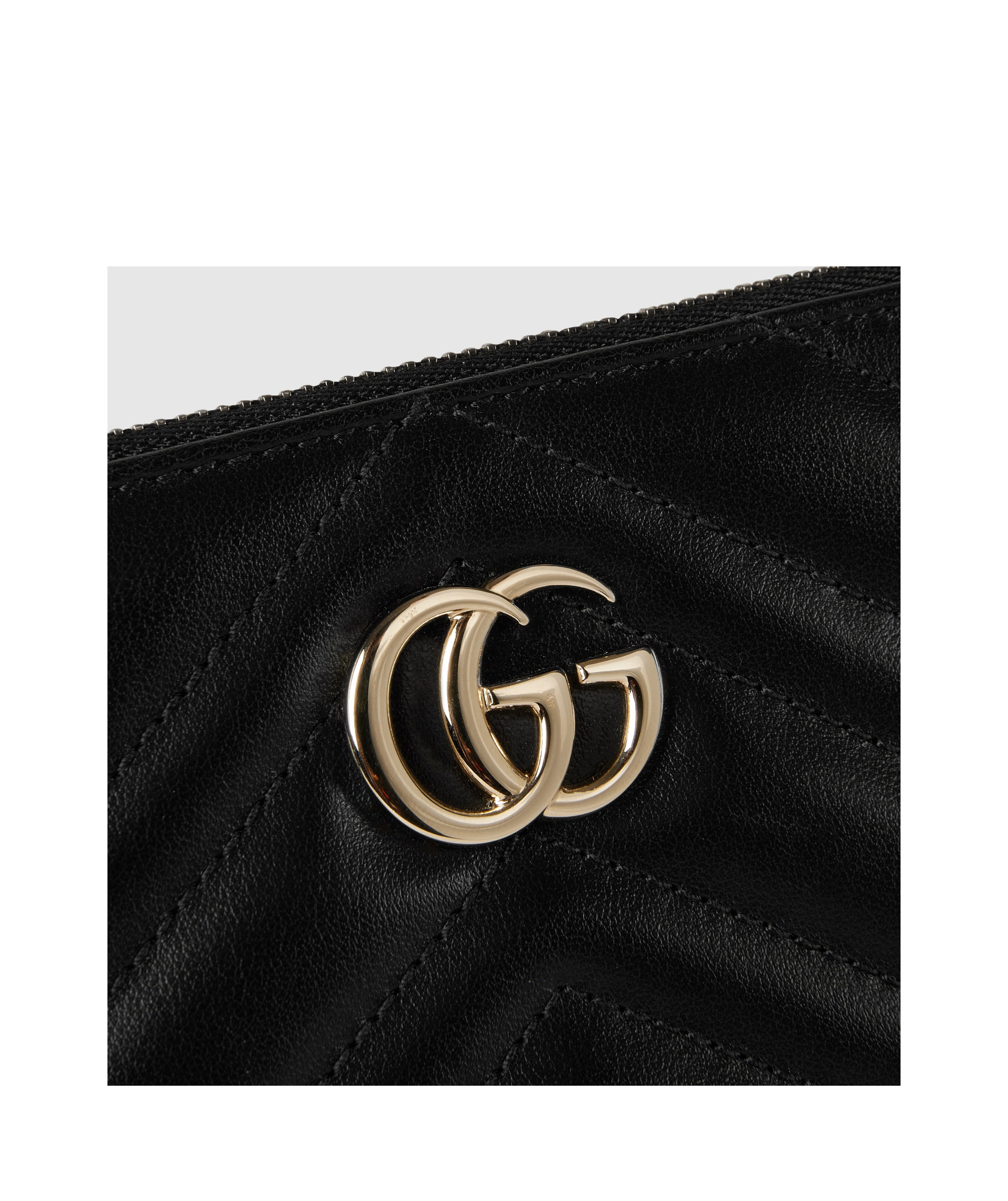 Gucci Gg Marmont Zipper Clutch In Black